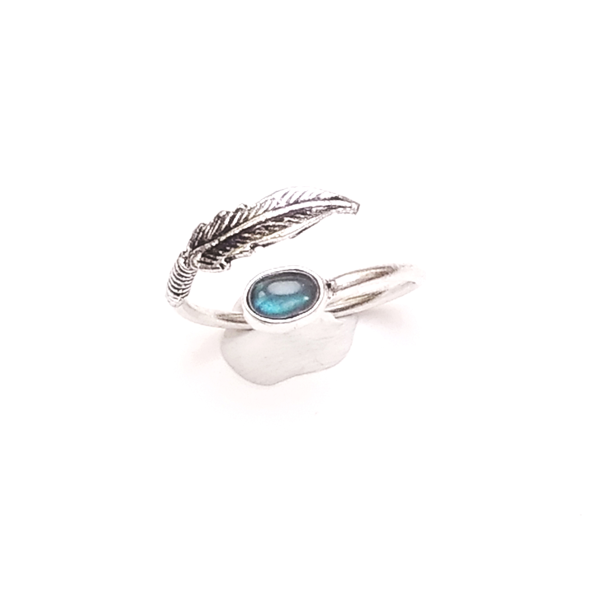 Anel feather Labradorite