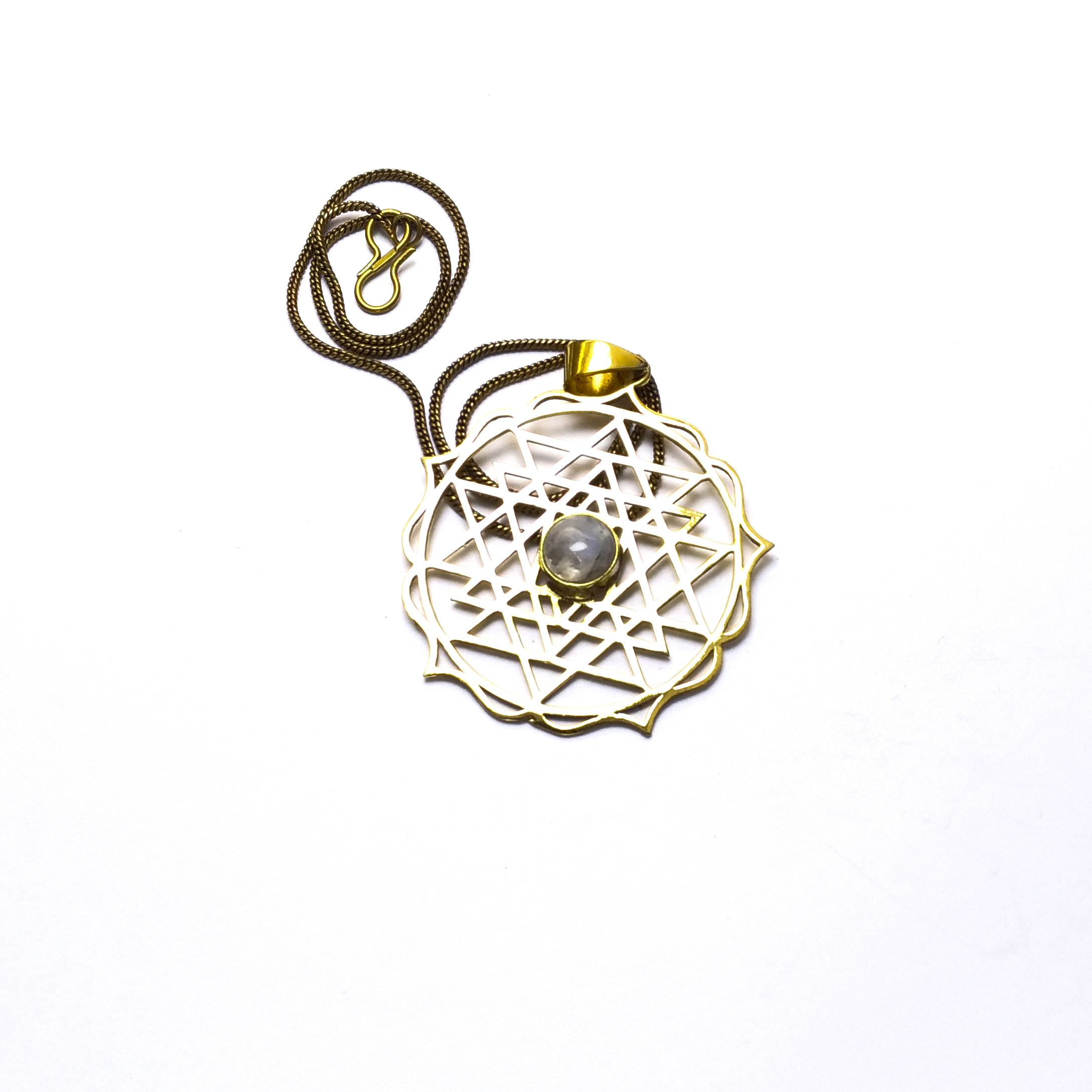 Colar Sri Yantra Pedra da Lua