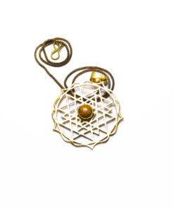 Colar Sri Yantra Olho de Tigre