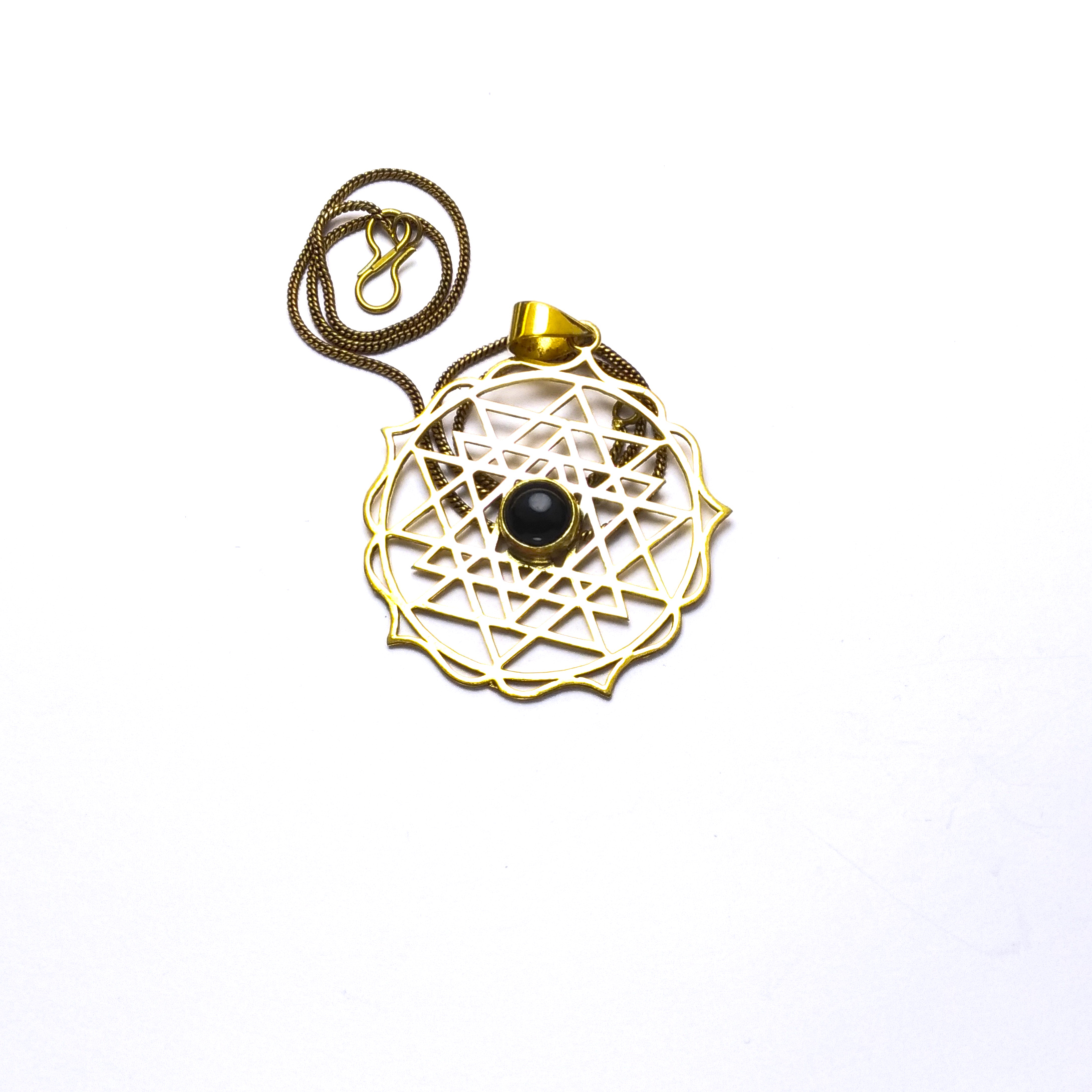 Colar Sri Yantra Ónix Preta